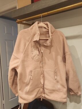 Free Prople Hit The Slope PINK Long Fleece Jacket